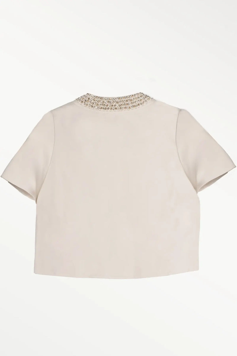 Ekru İnci ve Taş İşlemeli Kadın Ceket  Mısırlı 1951