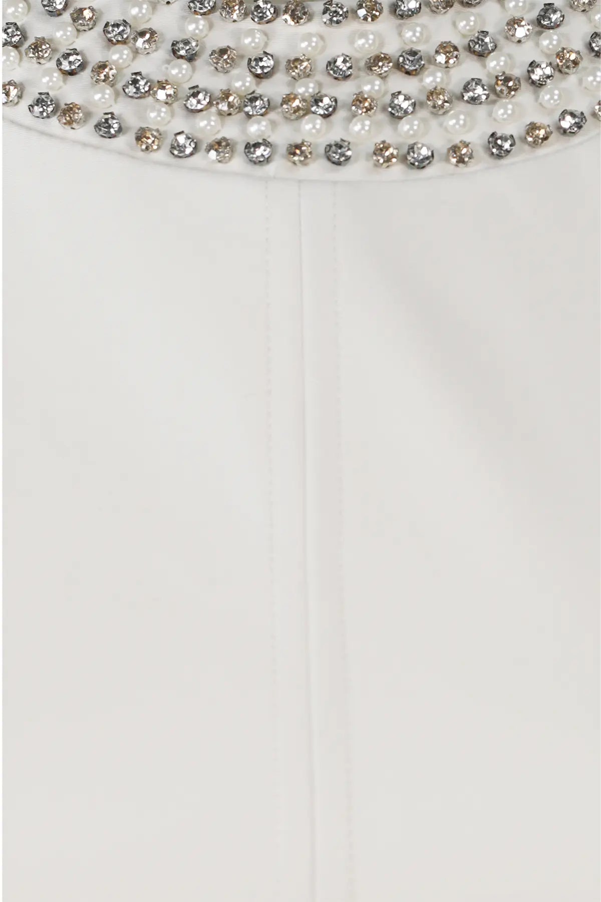 Ekru Yakası Taş İşlemeli Mini Elbise  Mısırlı 1951