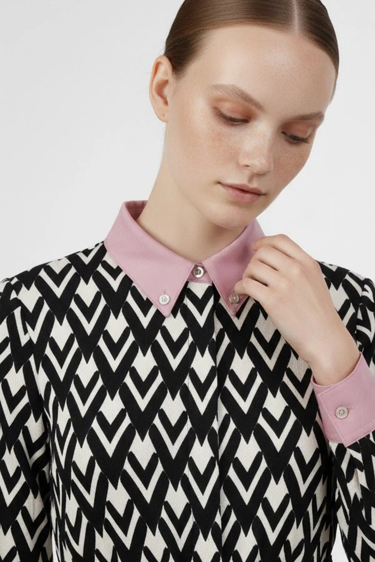 Multicolor Geometrik Desenli Gömlek Elbise - Mısırlı 1951