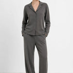 Koyu Gri V Yaka Kadın Gömlek  Mısırlı 1951