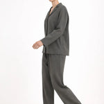 Koyu Gri V Yaka Kadın Gömlek  Mısırlı 1951