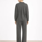 Koyu Gri V Yaka Kadın Gömlek  Mısırlı 1951