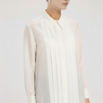 Ekru Pilise Detaylı Kadın Gömlek