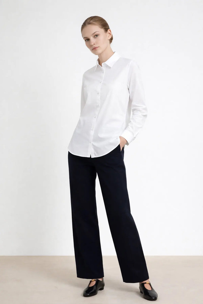 Ekru Taşlı Düğmeli Uzun Kollu Kadın Gömlek  Mısırlı 1951