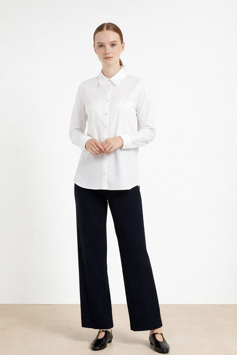 Ekru Taşlı Düğmeli Uzun Kollu Kadın Gömlek