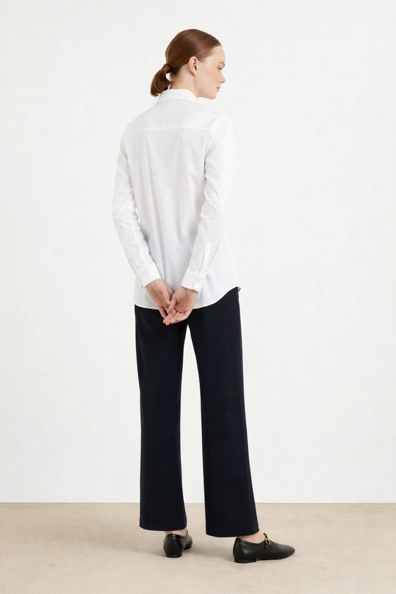 Ekru Taşlı Düğmeli Uzun Kollu Kadın Gömlek