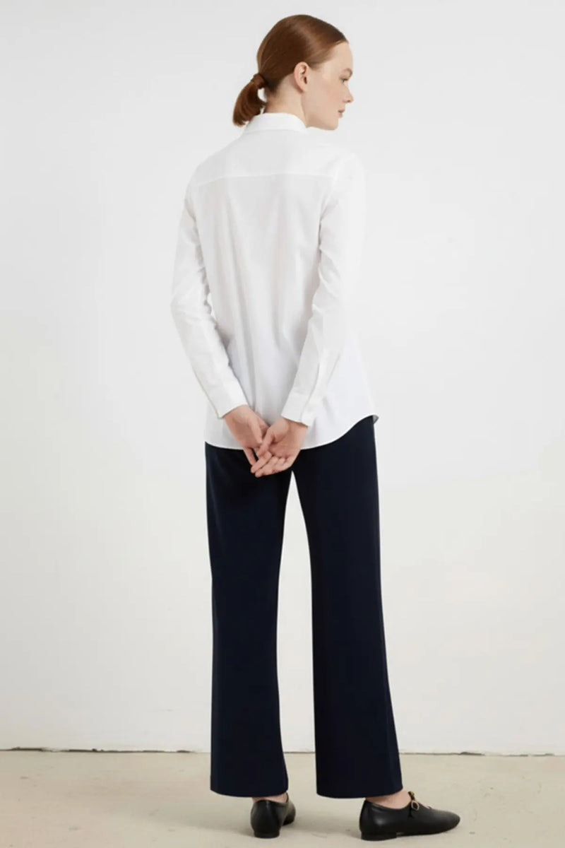 Ekru Taşlı Düğmeli Uzun Kollu Kadın Gömlek  Mısırlı 1951