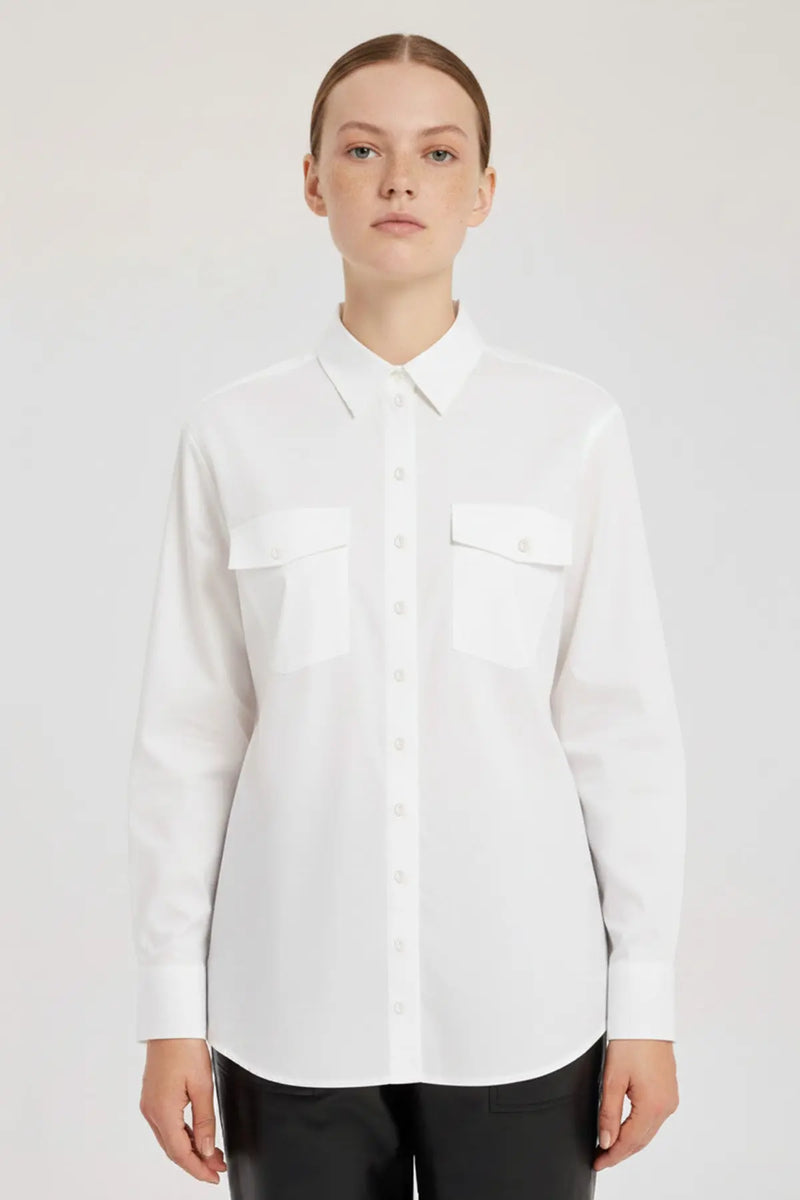 Ekru Cep Detaylı Kadın Gömlek  Mısırlı 1951