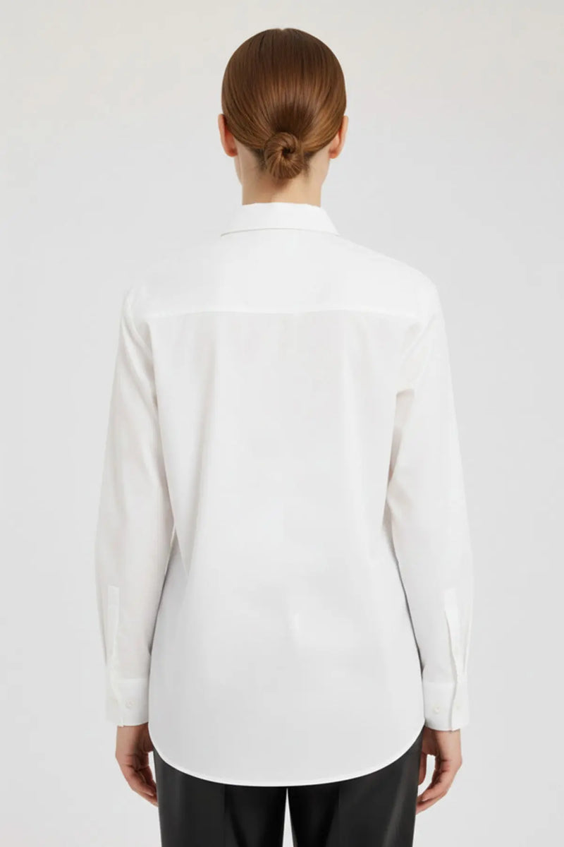 Ekru Cep Detaylı Kadın Gömlek  Mısırlı 1951