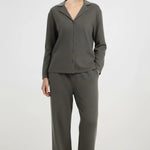 Koyu Gri Beli Bağcıklı Kadın Pantolon  Mısırlı 1951