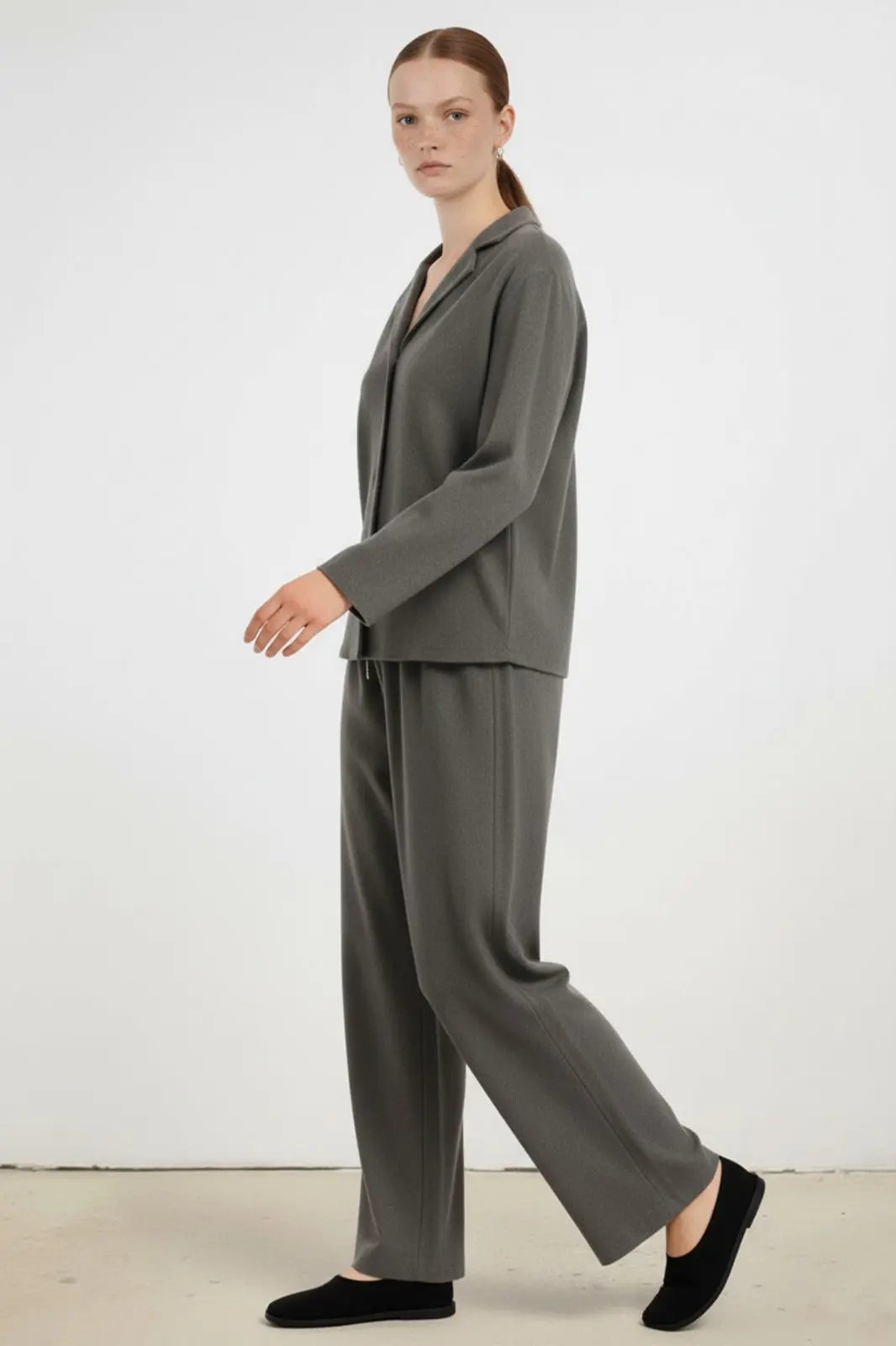 Koyu Gri Beli Bağcıklı Kadın Pantolon  Mısırlı 1951