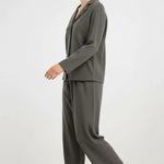 Koyu Gri Beli Bağcıklı Kadın Pantolon  Mısırlı 1951