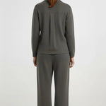 Koyu Gri Beli Bağcıklı Kadın Pantolon  Mısırlı 1951