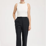 Koyu Gri Düğmeli Kadın Pantolon  Mısırlı 1951