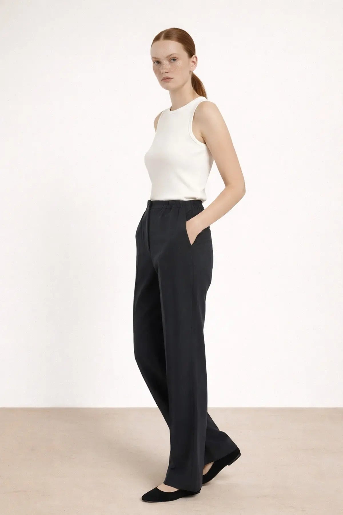 Koyu Gri Düğmeli Kadın Pantolon - Mısırlı 1951