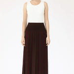 Acı Kahve Mürdüm Geometrik Desenli Pileli Etek  Mısırlı 1951