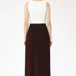 Acı Kahve Mürdüm Geometrik Desenli Pileli Etek  Mısırlı 1951