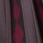 Acı Kahve Mürdüm Geometrik Desenli Pileli Etek  Mısırlı 1951