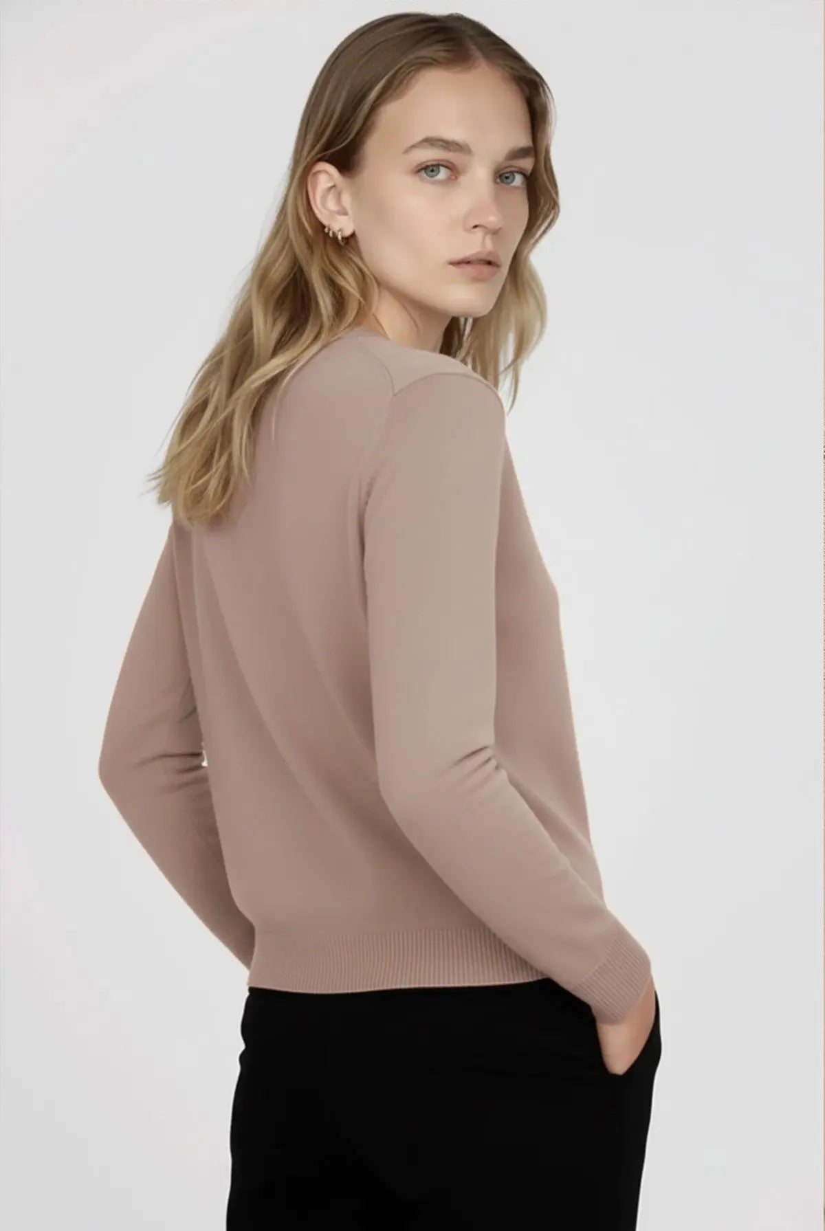 Camel Bisiklet Yaka Düğmeli Kadın Hırka  Mısırlı 1951