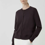 Acı Kahverengi Bisiklet Yaka Düğmeli Kadın Hırka  Mısırlı 1951