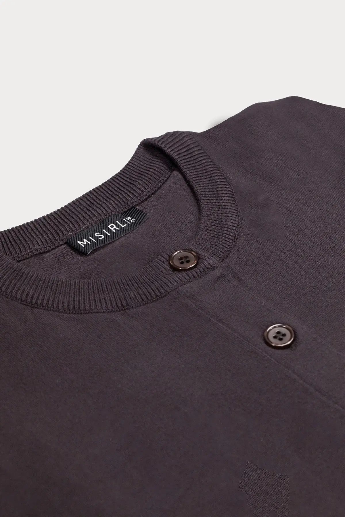 Acı Kahverengi Bisiklet Yaka Düğmeli Kadın Hırka  Mısırlı 1951