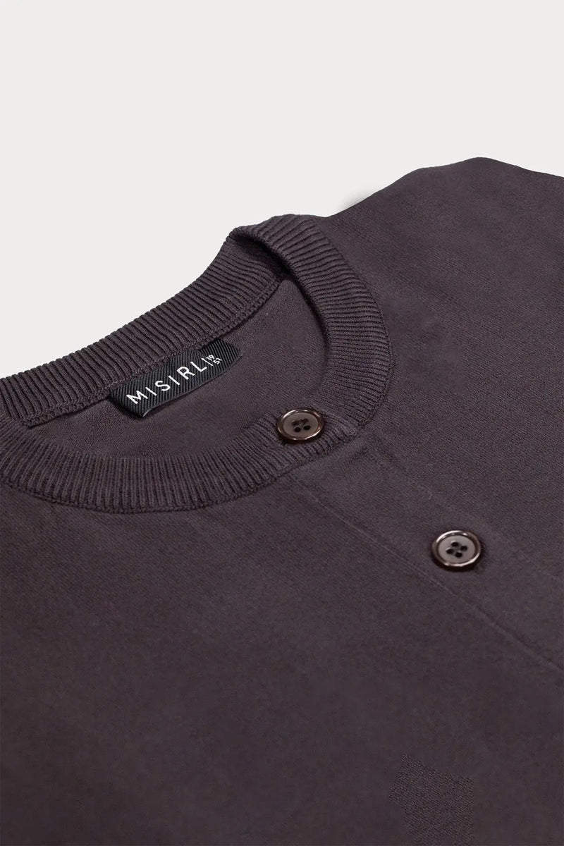 Acı Kahverengi Bisiklet Yaka Düğmeli Kadın Hırka