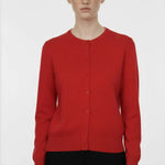 Kırmızı Bisiklet Yaka Düğmeli Kadın Hırka  Mısırlı 1951