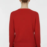 Kırmızı Bisiklet Yaka Düğmeli Kadın Hırka  Mısırlı 1951