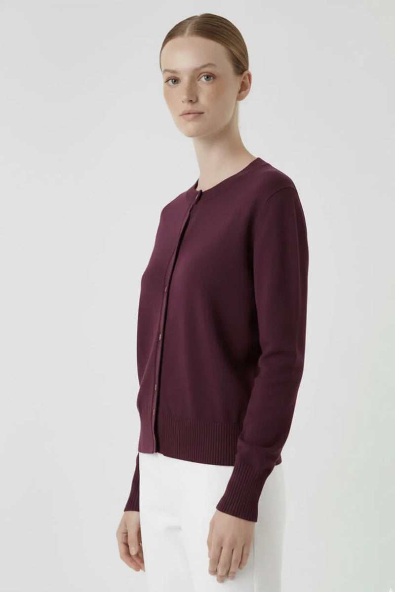 Mürdüm Bisiklet Yaka Düğmeli Kadın Hırka  Mısırlı 1951