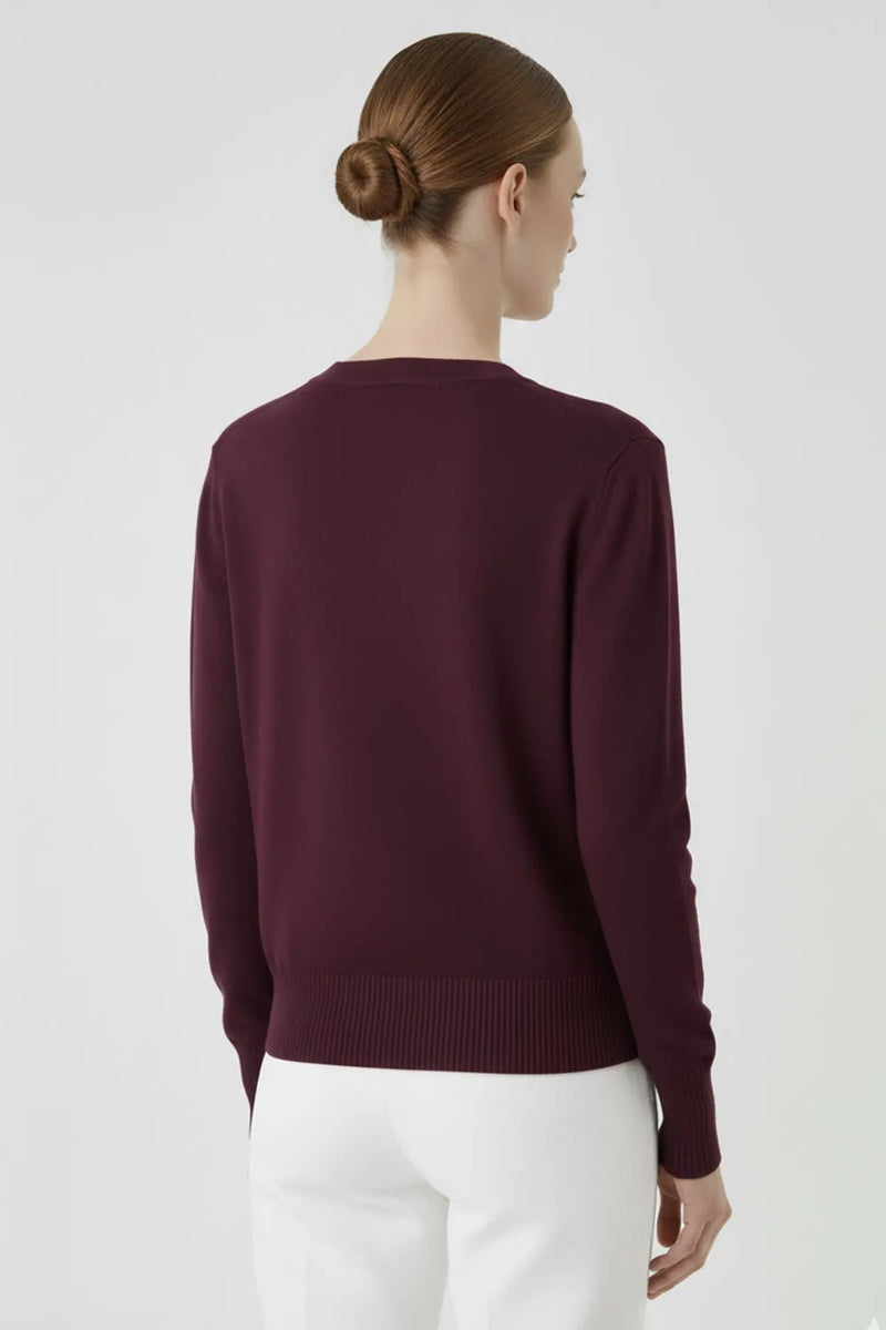 Mürdüm Bisiklet Yaka Düğmeli Kadın Hırka  Mısırlı 1951