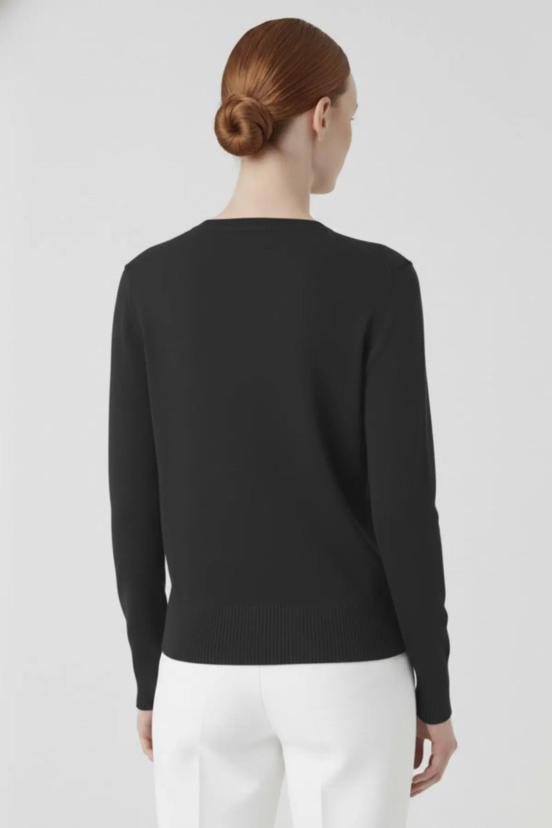 Koyu Gri Bisiklet Yaka Düğmeli Kadın Hırka  Mısırlı 1951