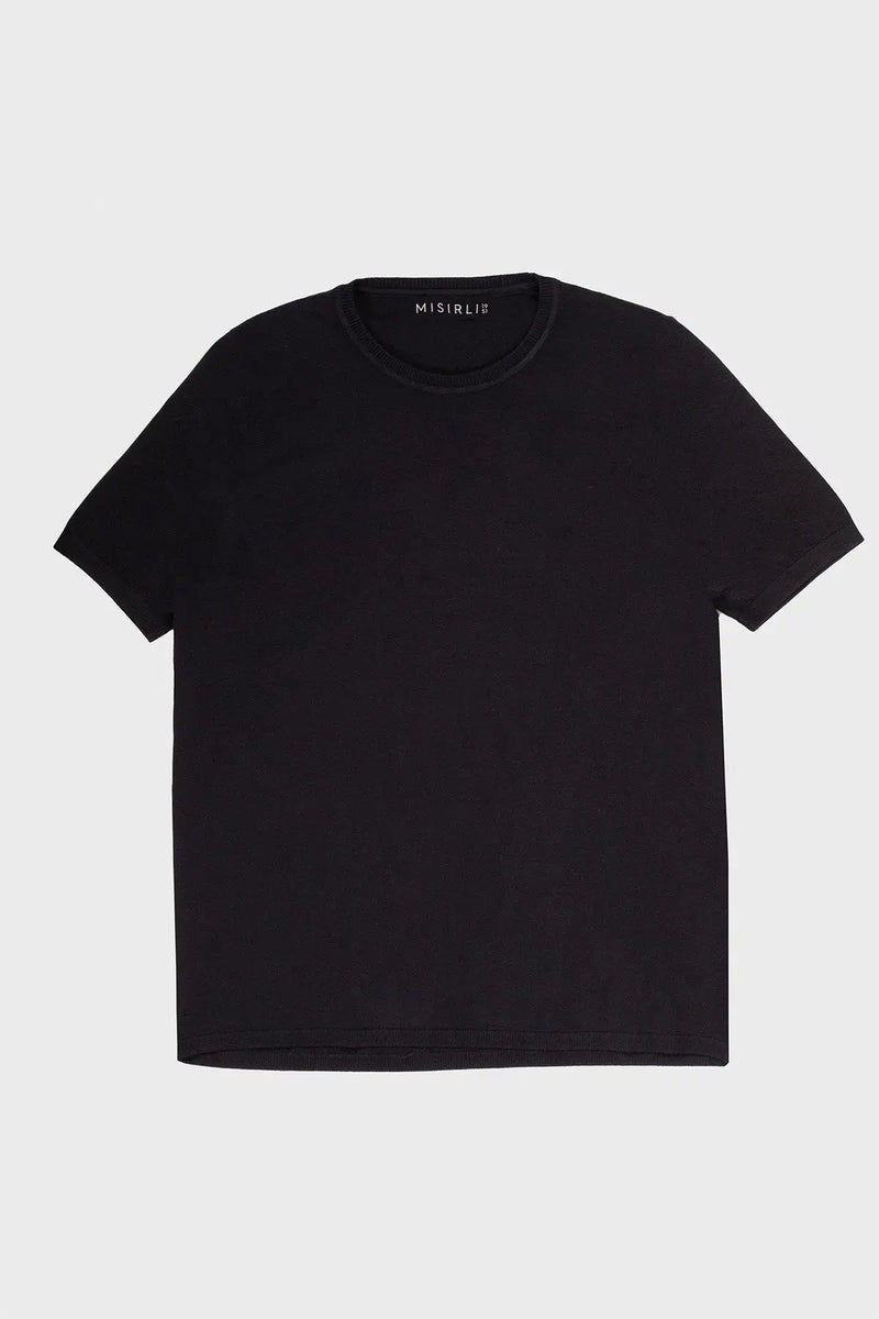 Siyah Bisiklet Yaka Kadın Tişört  Mısırlı 1951