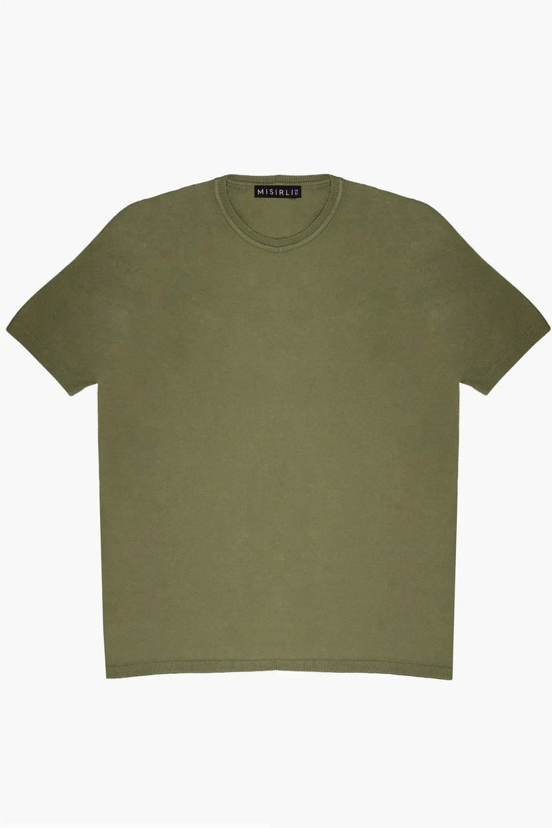 Yeşil Bisiklet Yaka Kadın Tişört  Mısırlı 1951