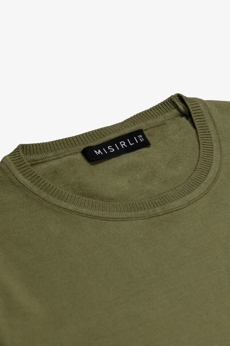 Yeşil Bisiklet Yaka Kadın Tişört  Mısırlı 1951