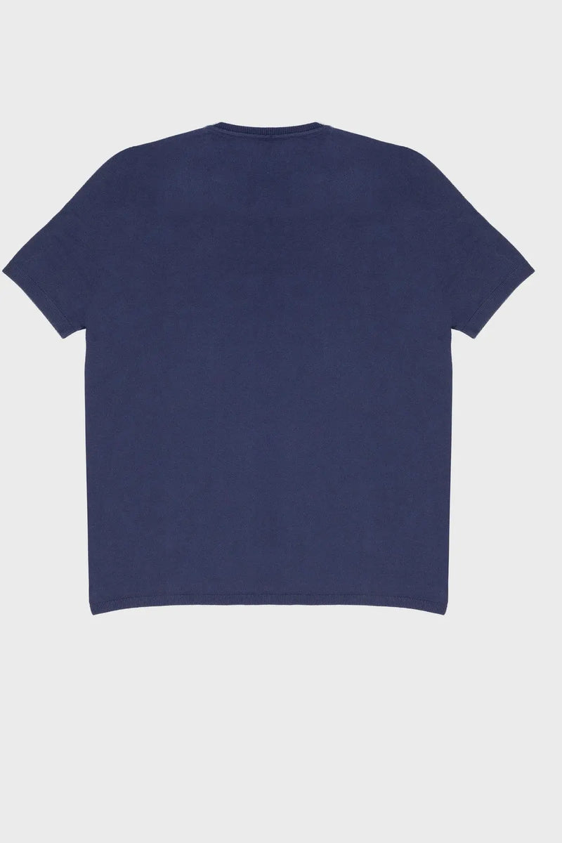 Lacivert Bisiklet Yaka Kadın Tişört