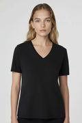 Siyah V Yaka Kadın Tişört