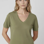 Yeşil V Yaka Kadın Tişört  Mısırlı 1951
