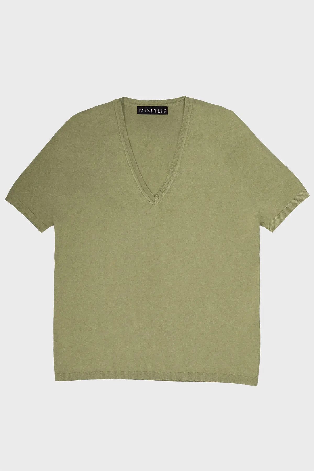 Yeşil V Yaka Kadın Tişört  Mısırlı 1951