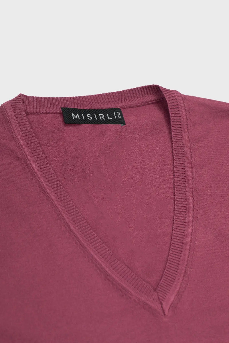 Mürdüm V Yaka Kadın Tişört  Mısırlı 1951