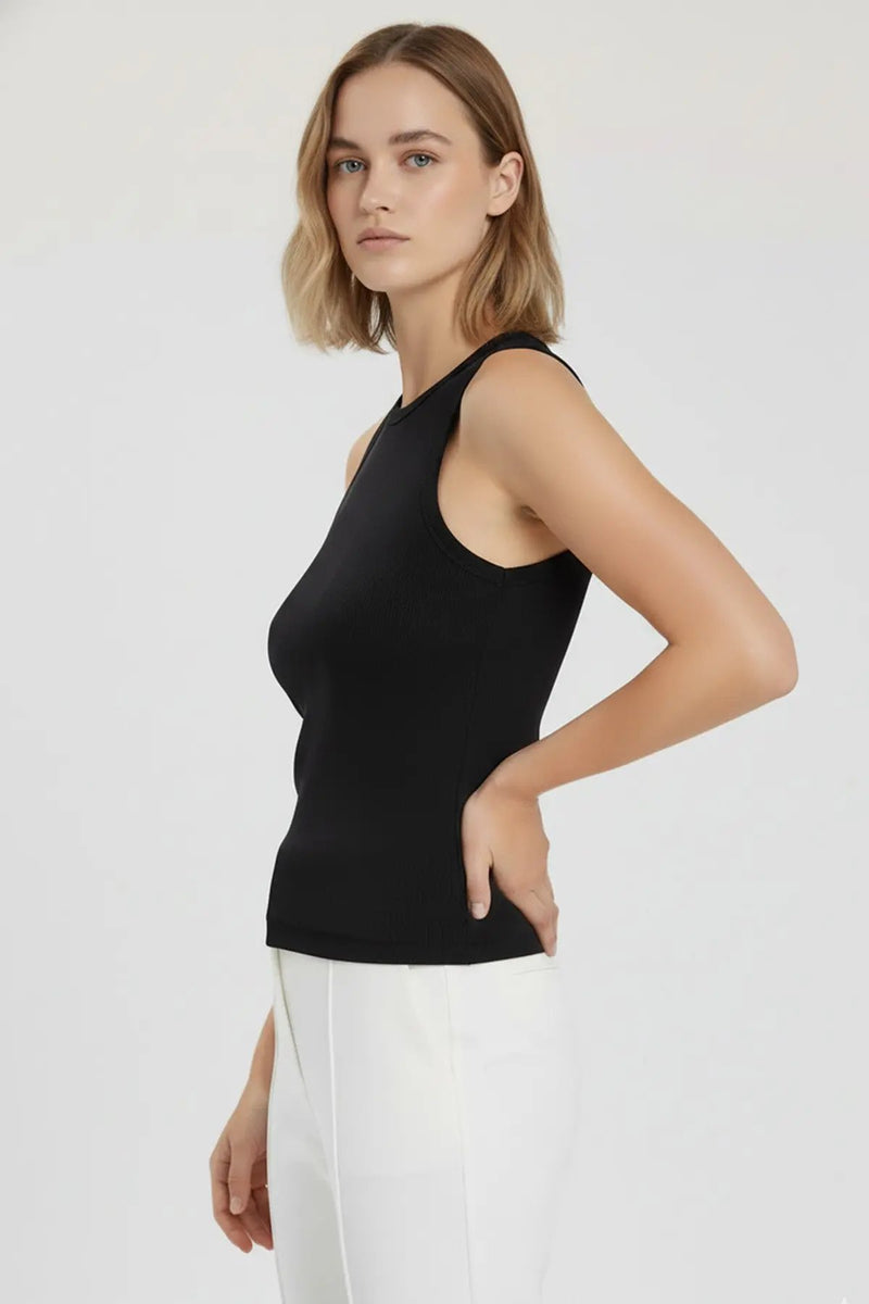 Siyah Bisiklet Yaka Fitilli Kadın Atlet  Mısırlı 1951