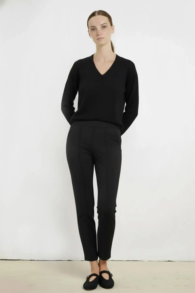 Siyah Nervür Dikişli Kadın Pantolon  Mısırlı 1951