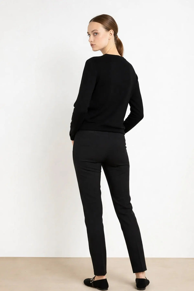 Siyah Nervür Dikişli Kadın Pantolon - Mısırlı 1951