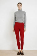 Kırmızı Nervür Dikişli Kadın Pantolon