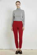 Kırmızı Nervür Dikişli Kadın Pantolon