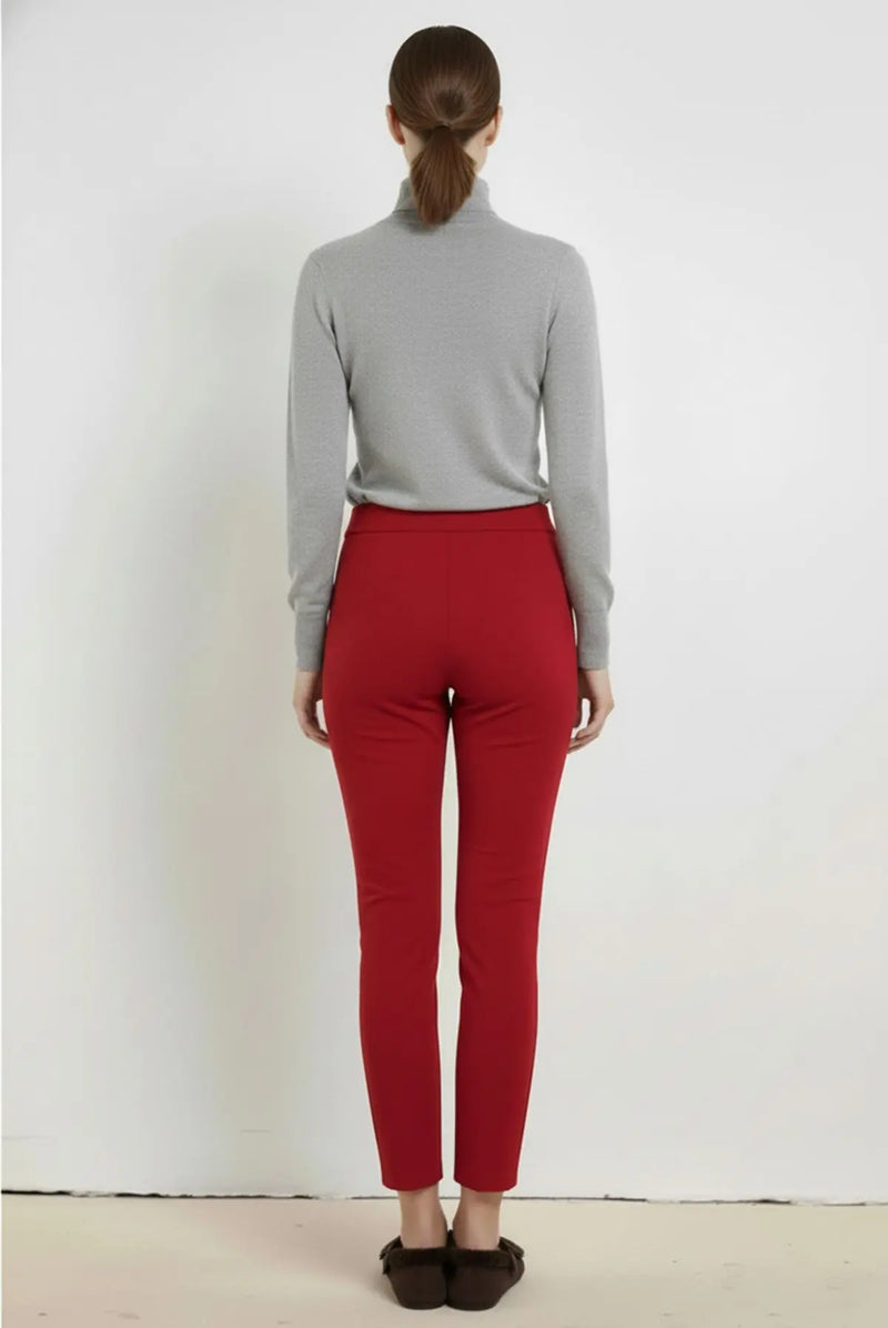 Kırmızı Nervür Dikişli Kadın Pantolon  Mısırlı 1951