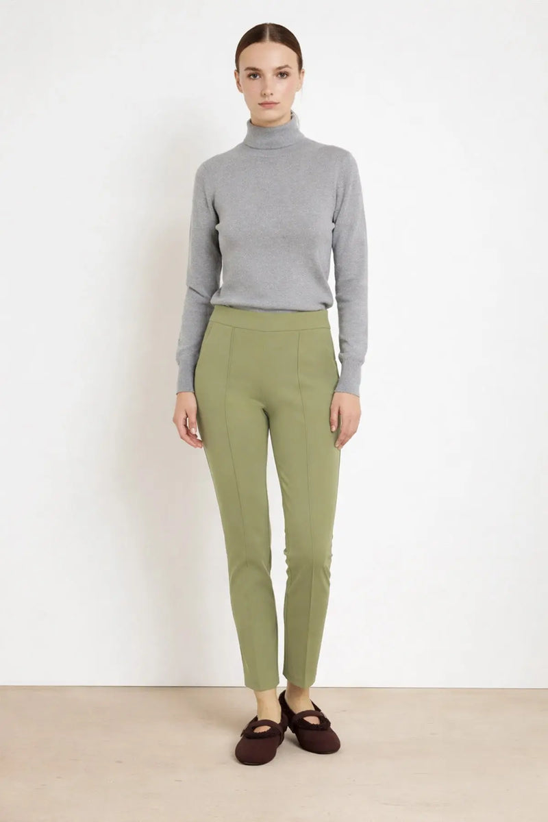 Yeşil Nervür Dikişli Kadın Pantolon - Mısırlı 1951