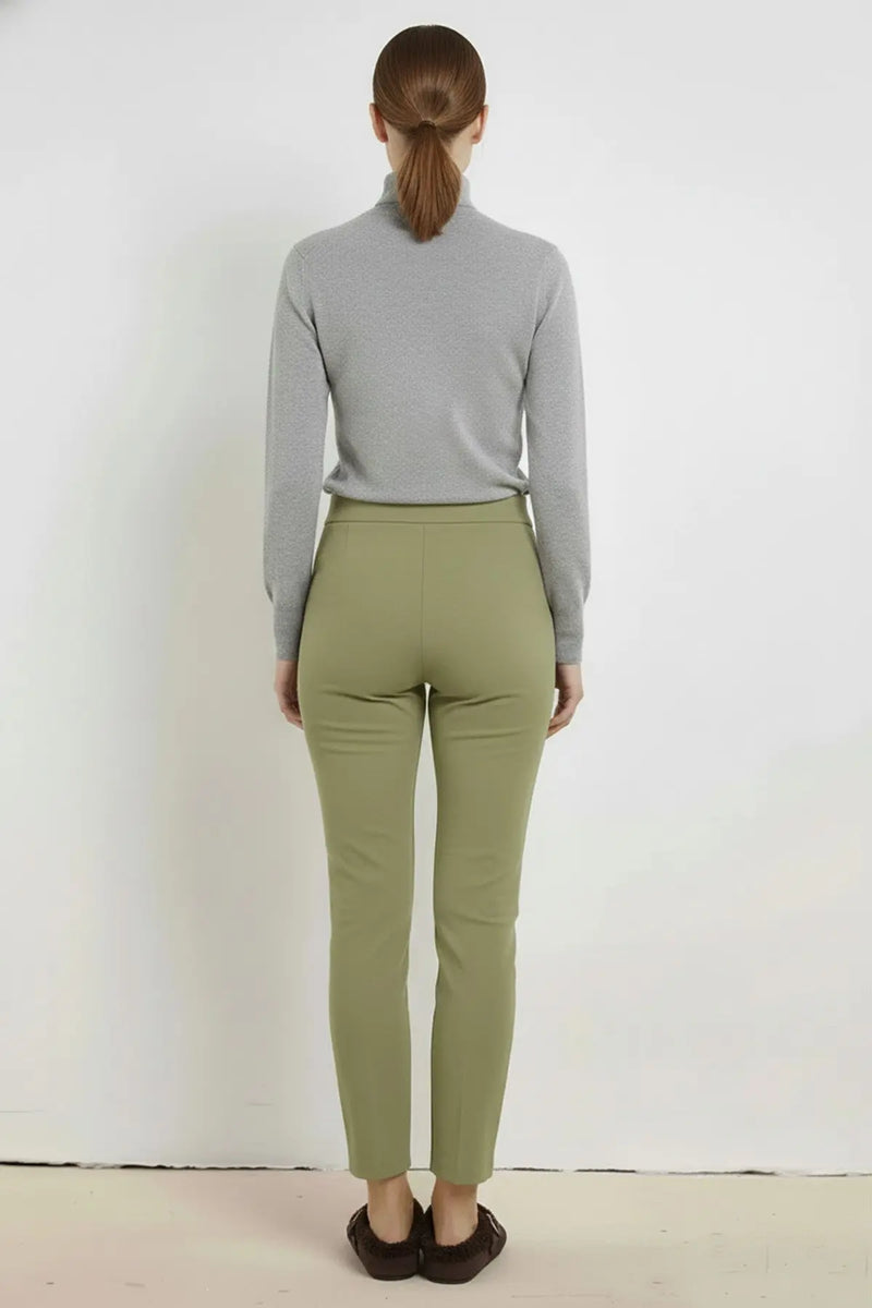 Yeşil Nervür Dikişli Kadın Pantolon  Mısırlı 1951