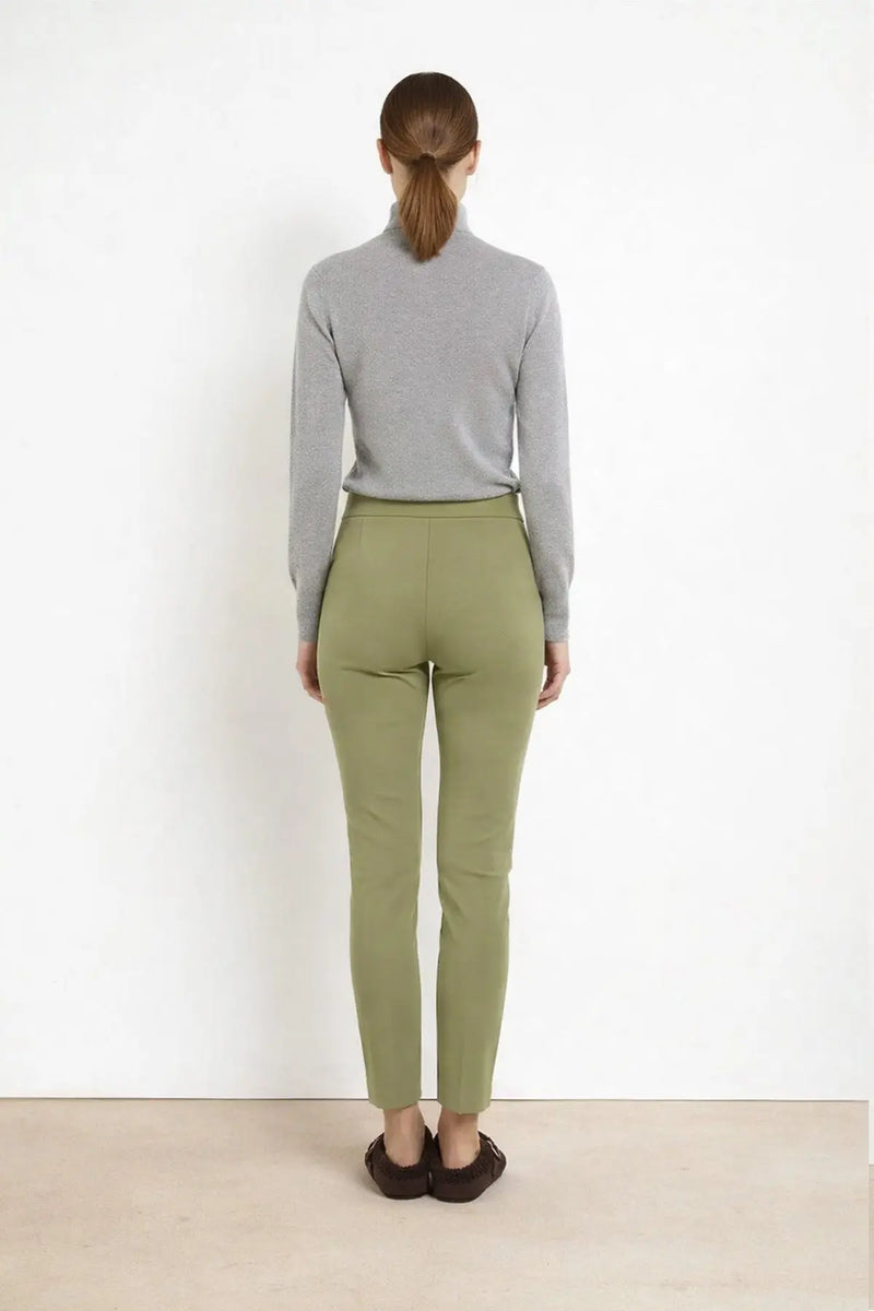 Yeşil Nervür Dikişli Kadın Pantolon - Mısırlı 1951