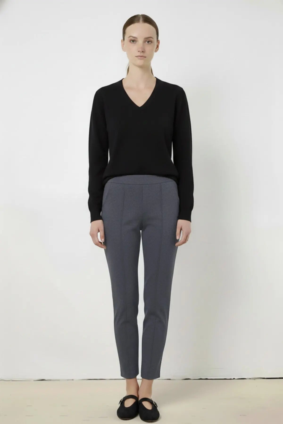 Koyu Gri Nervür Dikişli Kadın Pantolon  Mısırlı 1951