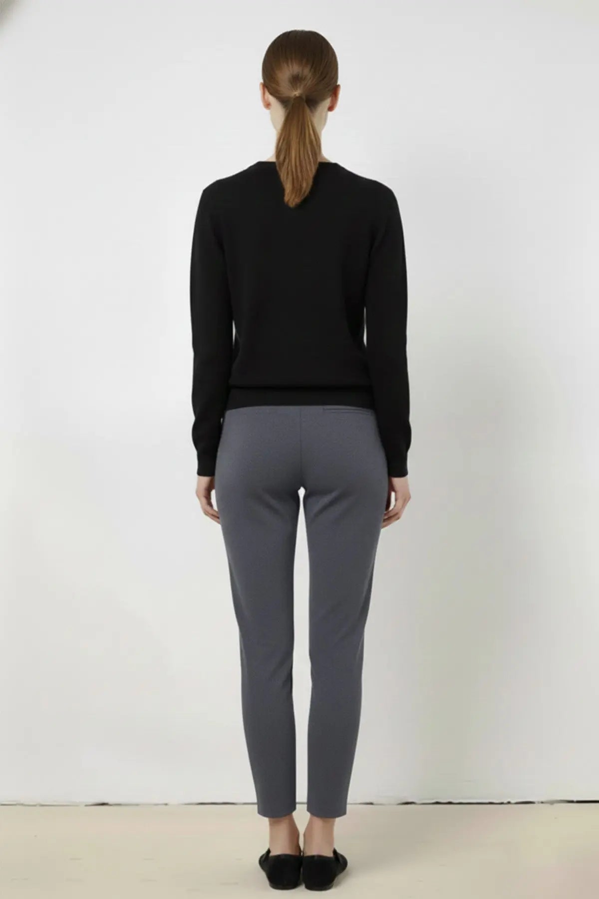 Koyu Gri Nervür Dikişli Kadın Pantolon  Mısırlı 1951